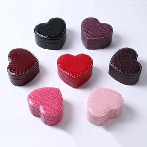 Custom Girl Pu Leather Travel <strong>Jewelry</strong> Case Portable <strong>Heart</strong> <strong>Shape</strong> Jewellery Storage <strong>Boxes</strong> - Product Image 3