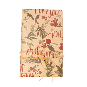 Fabricante de alta calidad 80g Fiesta de Navidad Punto Imprimir Flor Papel Kraft 43*300 cm para papel de regalo personalizado - Product Image 1