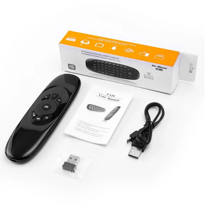 Retroilluminato 2.4G Senza Fili Fino a 15 Metri di Distanza di Controllo <span class=keywords><strong>Fly</strong></span> <span class=keywords><strong>Air</strong></span> Mouse retroilluminazione senza fili mini tastiera C120/G64 per android tv box - Product Image 6
