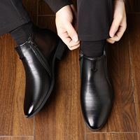 Mocasines de Hombre de Cuero Genuino de Alta Gama, Estilo Casual de Negocios, con Plataforma Grande y Caña Alta, Zapatos Clásicos de Oficina