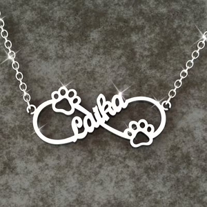 Collana alla Moda in Acciaio Inossidabile con Impronta di Zampa Animale, Ciondolo Minimalista Personalizzabile con Nome, Grazioso Regalo di Compleanno <span class=keywords><strong>per</strong></span> Ragazze - Product Image 4
