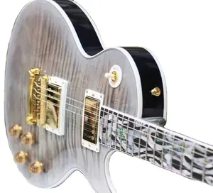 Sınırlı Run Crimson buz gri figürlü elektrik gitar 3-Piece alev akçaağaç boyun yangın kakma emperyal tuner altın donanım köprü