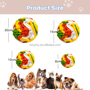 Jouet de distribution de friandises pour <span class=keywords><strong>chien</strong></span> en forme de ballon arc-en-ciel en polaire pour l'enrichissement sensoriel - Product Image 2