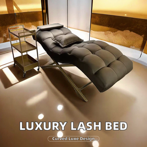 Luxury <b>Foldable</b> Massage <b>Table</b> <b>with</b> Curved Design Iron Frame Micro-Adjustment 1-Year Warranty for Beauty Salon Commercial Use - Product Image 1