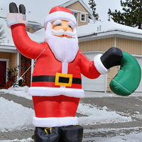 Santa Claus Inflable Gigante de PVC de 26 pies, Marca LT, para Publicidad, Fiestas Festivas, Navidad, Modelo de Bolsa de Regalo Verde, Personalizable
