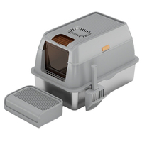 Litière pour chat durable avec couvercle, en acier inoxydable et ABS, de haute qualité, grande capacité, produits pour animaux de compagnie haut de gamme