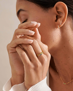 Bague Minimaliste en Argent Sterling 925 Plaqué Rhodium et Or 18 carats, Collection Intuition Ray, pour Mariage - Product Image 3