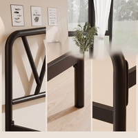Base de Cama Metálica Moderna y Resistente con Cabecera, No Requiere Somier, Muebles para Dormitorio u Hotel, Tamaño Completo, Estructura de Cama de Hierro Duradera