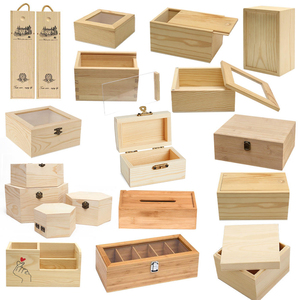 Hộp gỗ chưa hoàn thiện, bán buôn, nhiều hình dạng, hộp đựng bằng gỗ nguyên khối, hộp quà tặng bằng gỗ - Product Image 1