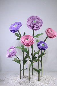 Fleurs géantes autoportantes en papier violettes pour vitrine de magasin, fleurs artificielles pour décoration de mariage, accessoires de photographie d'événements - Product Image 4