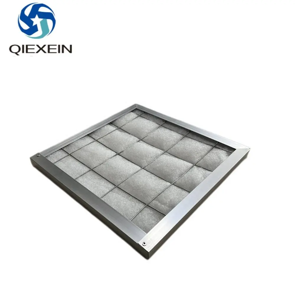 Panel de filtro de aire de rejilla cuadrada G3, fibra sintética con núcleo de aleación de aluminio para plantas de fabricación, industrias hoteleras