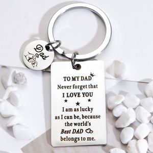 Llaveros Metálicos de Moda para el Día del Padre, Regalo para MI PAPÁ, Nunca Olvides Que TE AMO, Soy Tan Suertudo, Llavero de Papá al por Mayor - Product Image 4