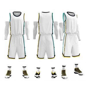 Ensemble short et maillot de basketball pour homme adulte, 100 % polyester respirant, antibactérien, imprimé personnalisé par transfert thermique sur le devant, sans manches - Product Image 4