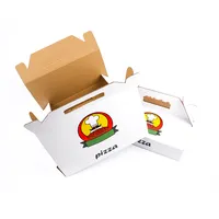 Pantone geri dönüşümlü özel Logo toptan fiyat 12 inç makine yapma Pizza kutuları tek kullanımlık oluklu kolu Pizza kutusu için