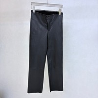 Pantalon en cuir de moto pour femme en peau de mouton extensible, taille haute, coupe skinny droite, coupe-vent, imperméable, pour l'automne, streetwear d'extérieur