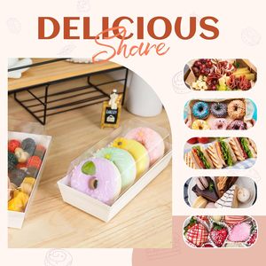 Square Plastic Sandwich <b>Box</b> for Cake <b>Roll</b>, Puff, Meat Floss, Dessert & Mooncake | Disposable Food Packaging Container - Product Image 3