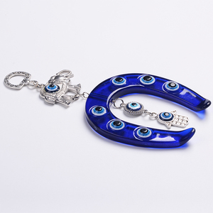 Colgante de pared para coche y decoración del hogar, zapato de caballo azul, elefante, <span class=keywords><strong>Hamsa</strong></span>, ojo malvado de <span class=keywords><strong>la</strong></span> suerte, 2020 - Product Image 4