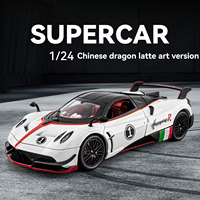Coches de juguete de metal a escala 1:24, modelo de aleación Pagani Huayr versión de carreras, puertas que se abren, coche de juguete de metal para coleccionar y decorar.