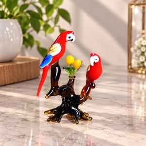 Figura de Loro Ara de Cristal Hecha a Mano, Adorno de Pájaro Colorido, Escultura de Animal para Decoración del Hogar o Escritorio - Product Image 4