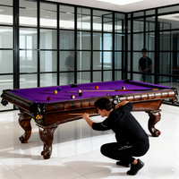 Klassischer Massivholz-Billardtisch mit Steinmarmorplatten Hochwertig 7ft 8ft 9ft für Heim-Snooker & Billard-Sport