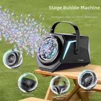 Machine à bulles électrique pour enfants, entièrement automatique, rechargeable, télécommandée, avec lumières et scène, grande capacité