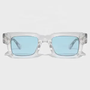 Yeetian gafas de sol para hombre Custom High End Bevel Design Square Clear Transparent Luxury Acetate Sunglasses Men