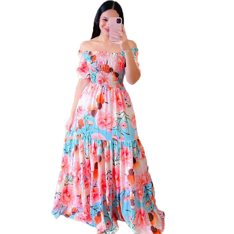 chinese dress ladies Tube Top Dress Hawaiian Orchid White 45