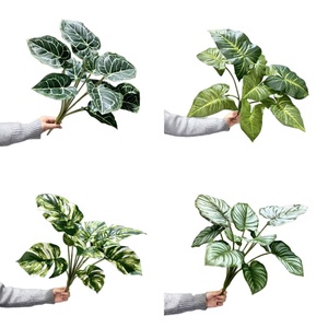 Plantas Artificiales de Taro, Monstera y Hojas Caídas, Verdes, de 30cm-100cm, Decoración para Interiores/Exteriores, Bonsái, Decoración de Suelo - Product Image 1
