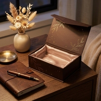 Boîte cadeau de luxe avec logo personnalisé, boîte en carton magnétique marron, boîte d'emballage pliable, vente en gros pour parfums, bijoux, cosmétiques