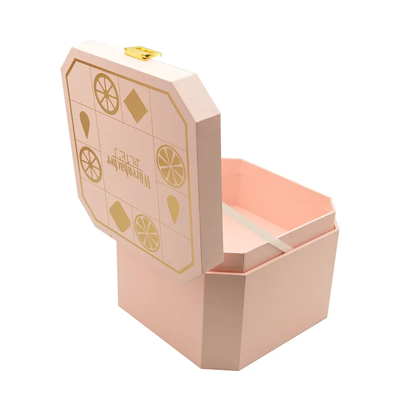हाई एंड कस्टम लोगो प्रिंटिंग डबल-डेक स्किनकेयर पेपर बॉक्स पैकेजिंग लॉक के साथ खाली कॉस्मेटिक सजावटी मेकअप उपहार बॉक्स