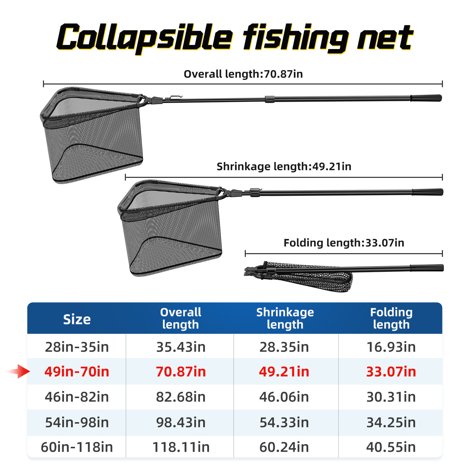 Filet d'atterrissage pliable portable noir 1,8 m