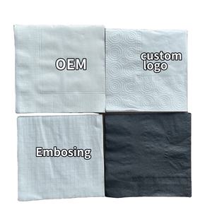 <span class=keywords><strong>Serviettes</strong></span> jetables personnalisables blanches gaufrées imprimées, écologiques, pliées en 1/4, en pâte de bois, pour la restauration, douces, en vrac - Product Image 1