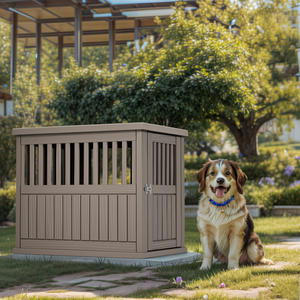 Caseta de plástico para mascotas de diseño de madera al aire libre para interior para perros, venta al por mayor del fabricante - Product Image 3