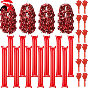 Pompon Sonori Rossi all'Ingrosso, Bastoncini per Tifo, Accessori per Eventi Sportivi, Essenziali per il Tifo - Product Image 1