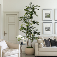 Plantes artificielles de haute qualité en bambou, fougère et palmier certifiées UV, en plastique durable, pour l'intérieur et l'extérieur