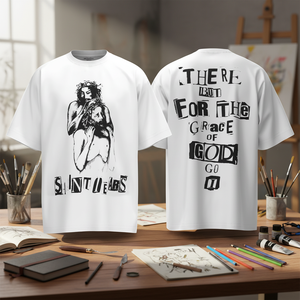 Camiseta de Manga Corta con Cuello Redondo, Corte Holgado, Estilo Americano Vintage, Diseño de Dibujos Animados Manson SAINT <span class=keywords><strong>Diablo</strong></span>, 230g, Algodón Puro, Moda Urbana para Hombre - Product Image 4