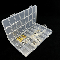 Boîte d'emballage rectangulaire en plastique PP multi-tailles, épaisseur 2 mm, étui portable à compartiments fixes pour petits objets et bijoux