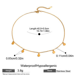 Moda de acero inoxidable Paperclip cadena collar corazón colgante collar Mujeres 18K chapado en oro pulsera collar conjuntos joyería - Product Image 6