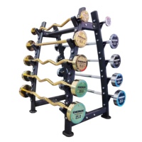 Équipement de fitness de haute qualité en gros poids différent fixe barre d'haltères droite en acier Ez Curl or