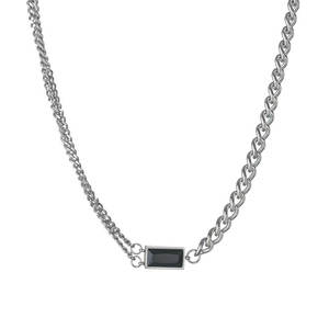 Delicado Collar de Acero Inoxidable 316L para Mujer, Joyería Fina, Collar con Diamantes Negros para Mujer y Hombre - Product Image 4