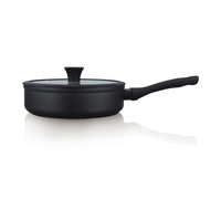 Ucc-Life 24 Poêle à frire profonde antiadhésive en aluminium granit, compatible avec les plaques à induction en silicone, ustensiles de cuisine en métal