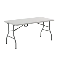 Table pliante légère en plastique blanc pour extérieur, avec pieds en métal robustes, idéale pour les parcs - Vente chaude