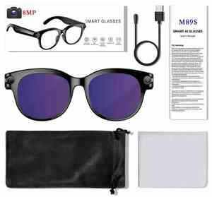 M89S Smart Translation <b>Glasses</b> 8MP Video Recording Dual <b>Camera</b> Voice Assistant Real-time Translation Hi-Fi Sound Type-C - Product Image 1