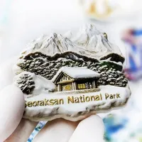 Aimant de réfrigérateur 3D en résine de l'île de Jeju, Corée, souvenir touristique de plage côtière avec coquillages, cadeau décoratif artisanal et objet de collection