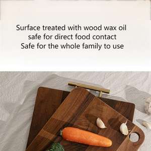 Planches à découper en bois de <span class=keywords><strong>noyer</strong></span> noir en gros, planches à découper de cuisine en gros avec trous percés, design suspendu, usage domestique - Product Image 3