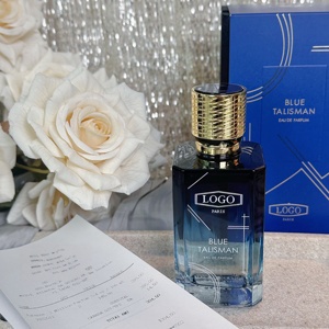 Blue Talisman Eau De Parfum Unisex Floral Amaderado Oud Wood Spray 100ml Larga Duración Lujoso Líquido Botella de Vidrio Azul Tapa Dorada Regalo - Product Image 2
