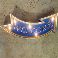 Panneau décoratif de bar ROUTE 66 en métal comme la rouille américaine illuminée populaire
