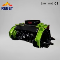 Broyeur forestier hydraulique monté sur excavatrice, débroussailleuse robuste pour le défrichement et l'élimination des souches d'arbres, compatible avec les excavatrices de 3 à 15 tonnes