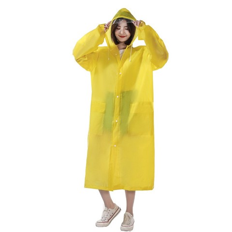 Long EVA Plastic Raincoat with Hood for Girls Waterproof for Poncho for Outdoor Activities Like Climbing