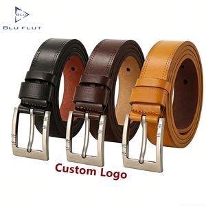 Cinturón para Hombre, Bluflut, Clásico, Vintage, Hebilla de Pin, Cinturón de Cuero Personalizado de Lujo, Hebilla de Pin Personalizada para Hombre - Product Image 2